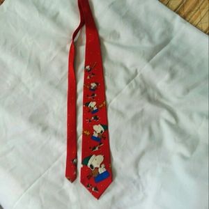 Red Snoopy, Woodstock Peanuts Holiday Tie